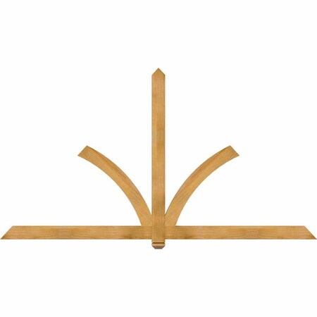 Ekena Millwork Redmond Rough Sawn Timber Gable Bracket, Western Red Cedar, 96"W x 52"H x 2"D x 4"F, 13/12 Pitch GBW096X52X0204RED00RWR